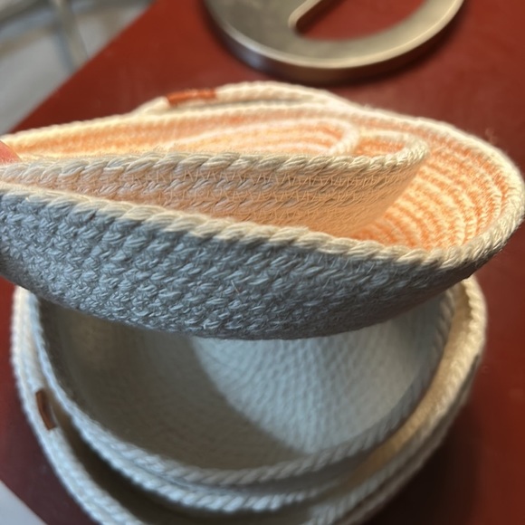 DESK essentials rope bowls for the tidy mommy in orange and white. 7 pieces - Picture 11 of 12